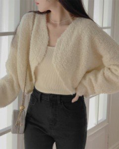 Popcorn Wool Bolero Cardigan