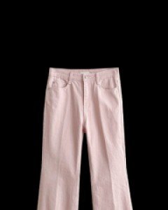 pastel leather bootcut pants