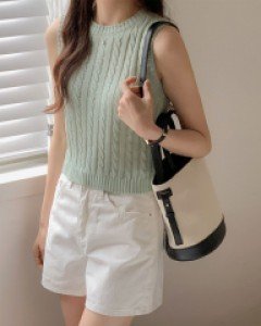 Cable Sleeveless Shirts Knit