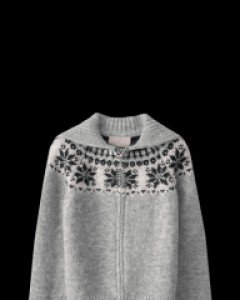 Merry snowflake zip-up cardigan