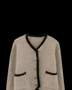 Bookle color combination knit jacket