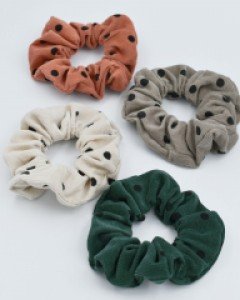 Dotted Corduroy Scrunchie