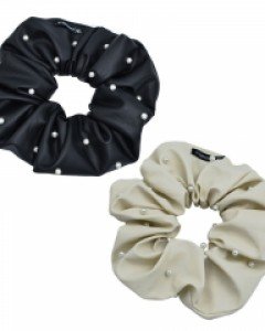 Pearly Leather Scrunchie