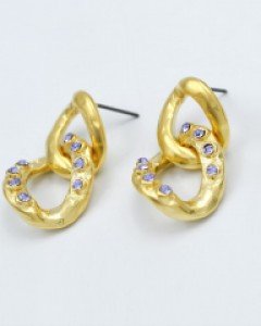 Gold Link_Lavender Earrings