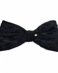 Lace Trim Velvet Bow Hairpin