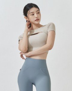 소프트터치 레이어드 숏슬리브 멜로우그레이