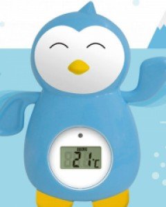 휴비딕 디지털 방수 탕온도계 HBT-20 수영하는 펭귄 / 아기 유아 신생아 온가족 목욕물 온도계