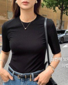 [니쁜스단독제작20%할인]슬림 골지 5부 골지티