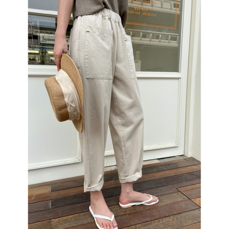 PIPPIN | Big Pocket Banding Baggy Fit Pants #710014