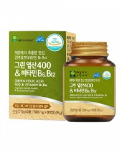 그린 엽산 400 & 비타민 B6 B12 500mg x 90정 1병 3개월분