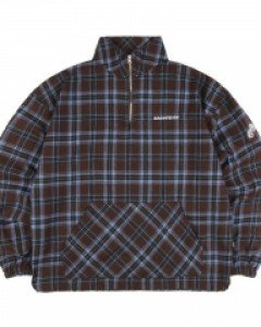 [NSTK] Small Logo Check Anorak (Dark Brown)_K22QB633