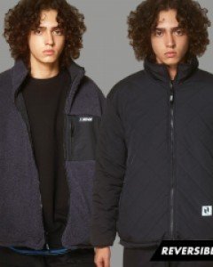 N FLEECE REVERSIBLE JACKET (CHARCOAL)(20AW-K052)