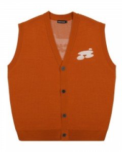 [NK] Cooling Center Knit Vest (Dark Orange)_K23QA118