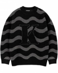 [NK] K Wiggly Knit (Black)_K23ZB212