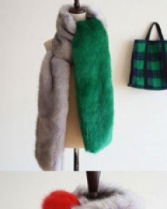 Green & Red fur muffler (리오더입고)