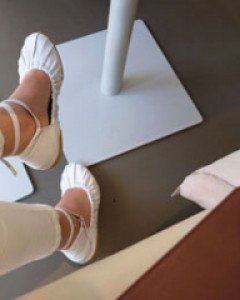 white - cotelac flat shoes