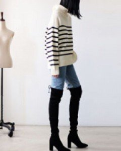 plus + stripe pullover