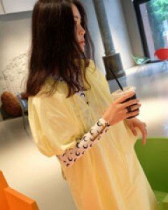 Lemon balloon boxy dress