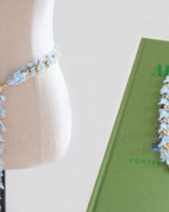 Denim coco chain belt