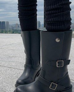 Glue Buckle Long Boots