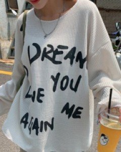 Dream Printing Waffle Long Sleeve T-shirt