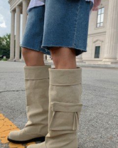 Flap pocket boots