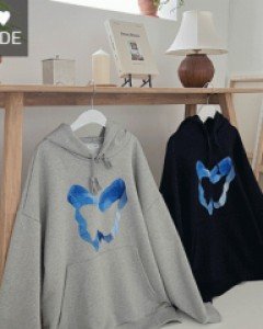 Butterfly shape transfer printing hoodie