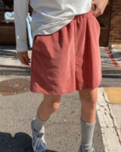 Mic corduroy banding shorts