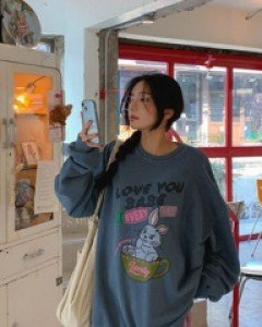 Love Cup Rabbit Pigment Sweatshirt