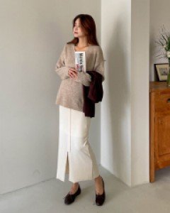 Maternity* Milk Tea Rong Skirt