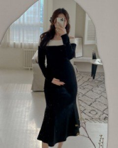 Maternity*Off shoulder Mermaid One Piece