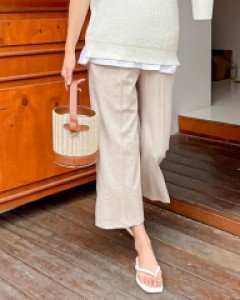 Maternity* light slit Pants