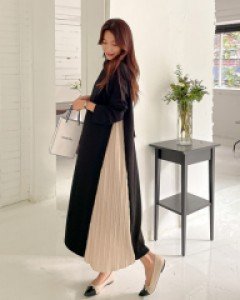 [LabelsD] Long-sleeve Muse Pleats One Piece*Maternity