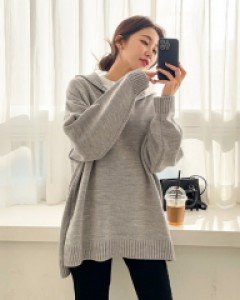 Maternity* Unbalanced V-neck Knit