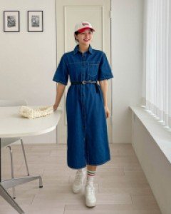 Maternity* Coring Denim One Piece