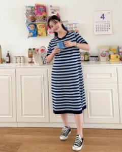 Maternity* Smile Embroidery Knit Dress