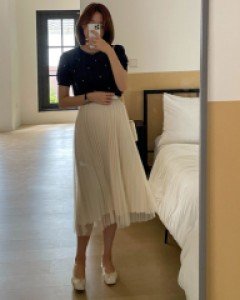 Maternity*Milley Pleats Skirt(Banding)