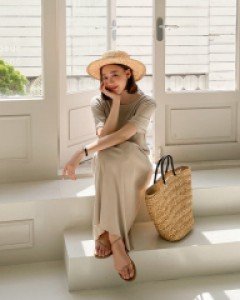 Maternity* Shirring Sleeve Knit Dress