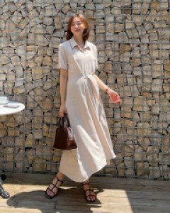 Maternity*Summer D-ring shirt dress