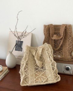 square rattan bag