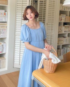 Maternity* Shirring Banding Sleeve One Piece