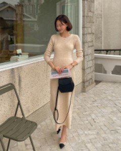 Maternity*Round Sand Knit Dress