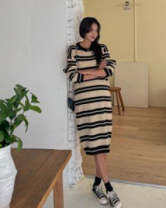 Maternity*Olden Stripe Knit Dress