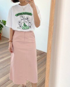 [EVELLET] Elladen Cotton Unbalance Long skirt