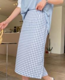 Paynell Linen Plaid Check Skirt