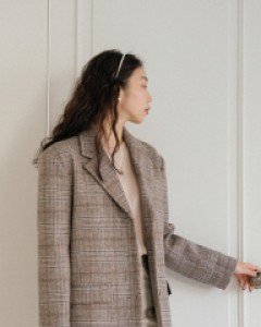 [EVELLET] Zen Leel Tailored Plaid Check Jacket