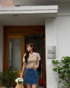 [EVELLET] Hammond line Denim Skirt