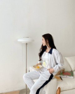 [EVELLET] Paliden Collar Zip-up Loungewear Set