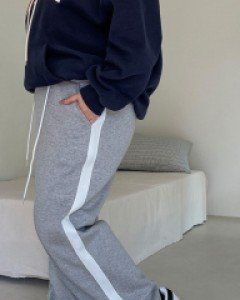 Jeluzo string fleece Contrast Waistband Pants