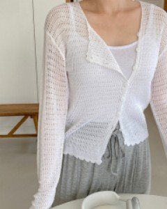 [EVELLET] Lumiel Unbalance Knit Cardigan